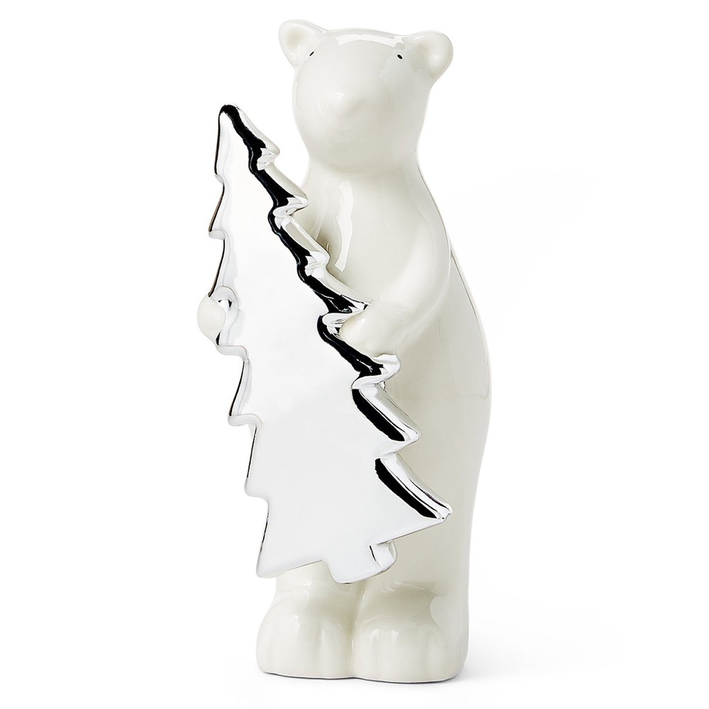 Holiday Lane Northern Holiday Porcelain Polar Bear with Tree